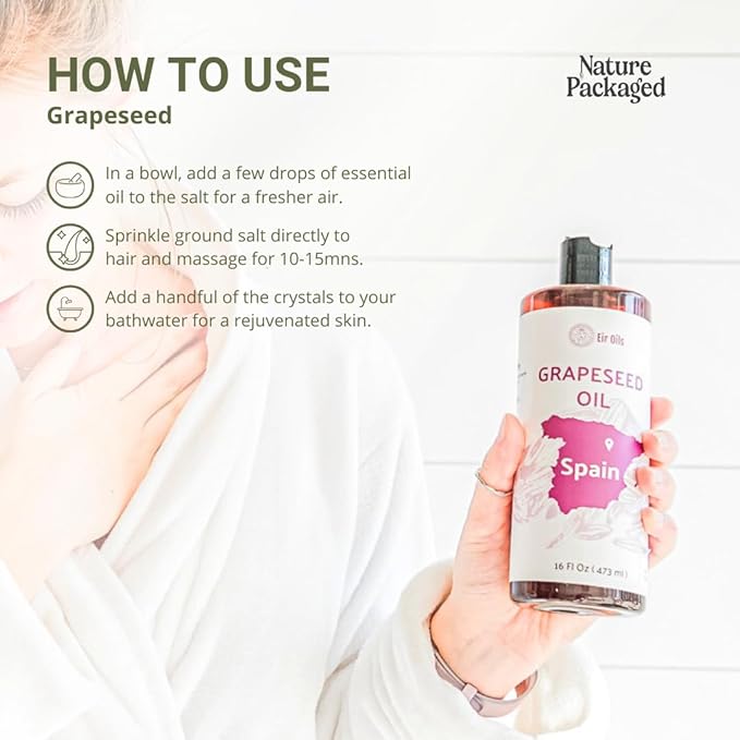 Grapeseed Oil - Pure Grapeseed oil for Skin - 100% Pure Carrier Oil for Hair, Face, and Skin - Direct from EIR Oils in the Beautiful Spanish Countryside (4 Gallons)