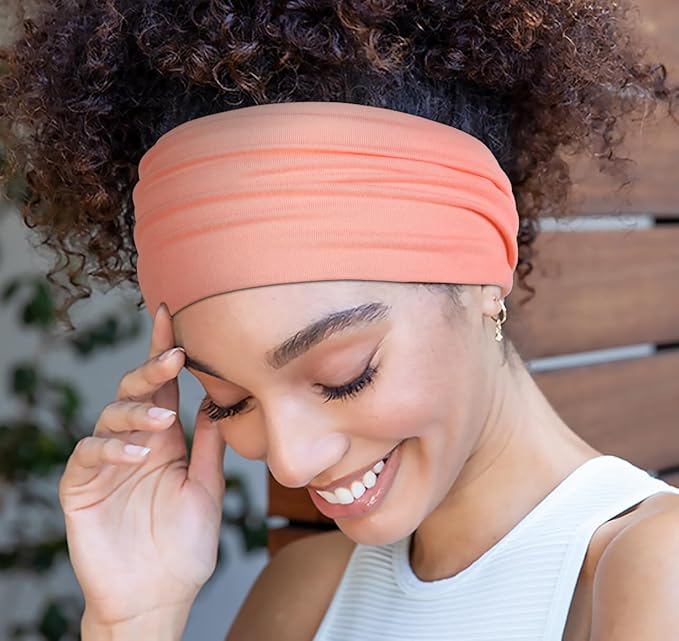 Huachi Wide Boho Elastic Headbands - Non Slip Thick Fashion Hair Bands for Women's Workout, Running, Working