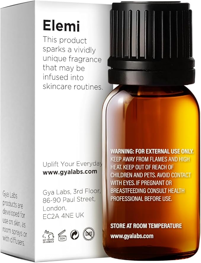 Gya Labs Elemi Essential Oil - 0.34 Fl Oz - for Hair, Skin, Diffuser, Aromatherapy & DIY Candle Making Scent