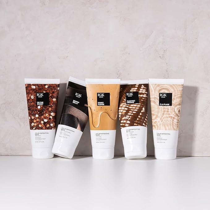 IGK Hair Gloss Toner & Color Depositing Mask | Chocolate Brown Semi-Permanent | Vegan + Cruelty Free | Brown Bella