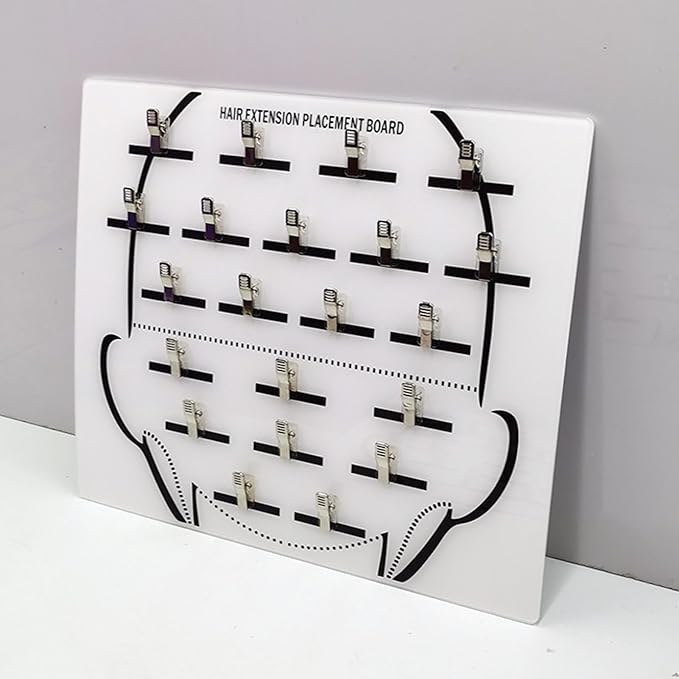 Hair Extension Board - Acrylic Time Saving Separator, Wig Sectioning Display Plate, Braiding Hair Separator hanger, Secure Clip Hanger Design | Professional Grafting Tool for Hairpieces Home Salon Use