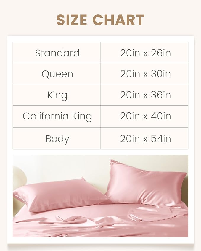 THXSILK 100% Mulberry Silk Pillowcase for Hair and Skin, Grade 6A+ Dual-Sided Silk Pillow Case with Hidden Zipper, King Size 20"x36" Silk Pillow Case, 1pc, Light Pink