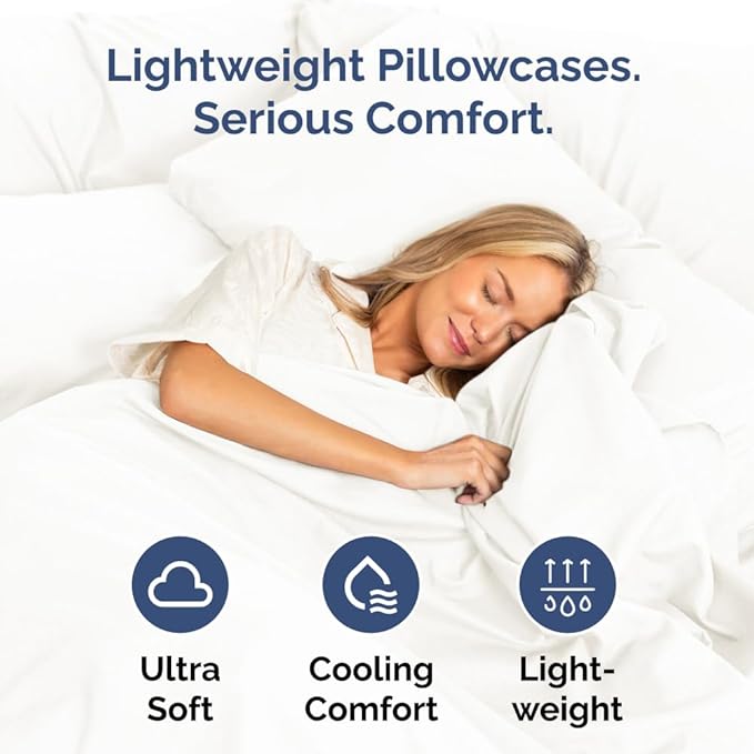 King Pillow Cases Set of 4 - Ultra Soft Hotel Quality Pillowcase Covers - Comfy, Cozy & Wrinkle Free - Shrinkage and Fade Resistant - Machine Washable Pillow Protectors - 4 Piece Set - Antique White