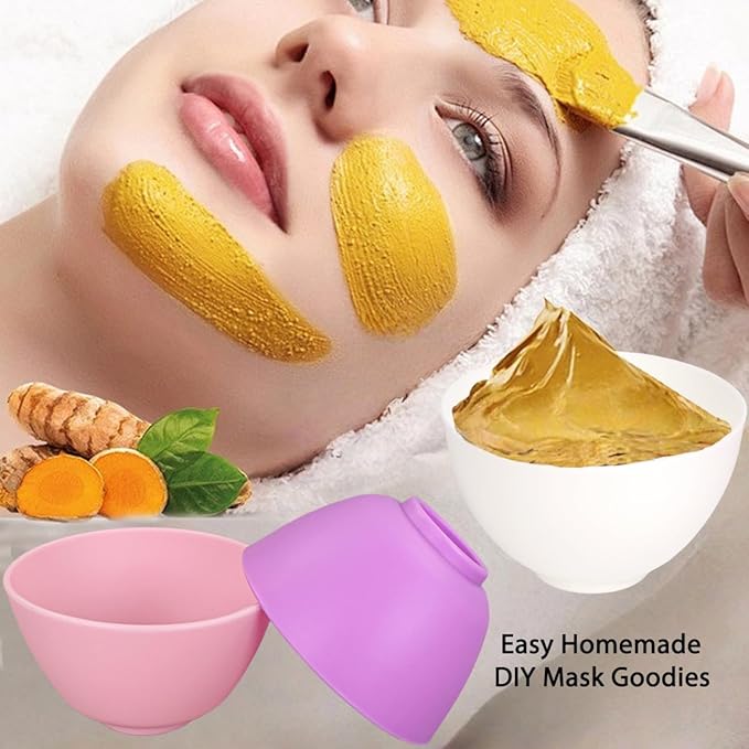 8-Piece Silicone Mixing Bowl Set, 3.3-Inch Microwaveable Silicone Bowls for Facial Masks, Mud Masks, and Other Skin Care Products Facial Bowls for Estheticians. (4 colors)