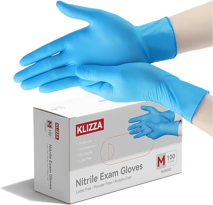 Blue Nitrile Gloves Disposable, Latex & Powder Free, Food Safe Gloves for Cooking Kitchen Cleaning Healthcare Salons