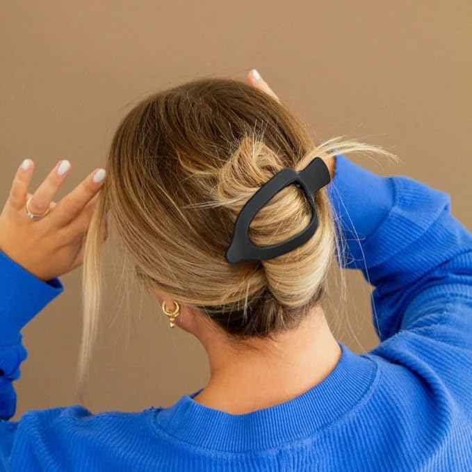 8PCS French Flat Hair Claw Clips for Women Matte Duckbill Hair Clips for Thick& Thin Hair Fashion Colorful Hair Claw 2 Styles