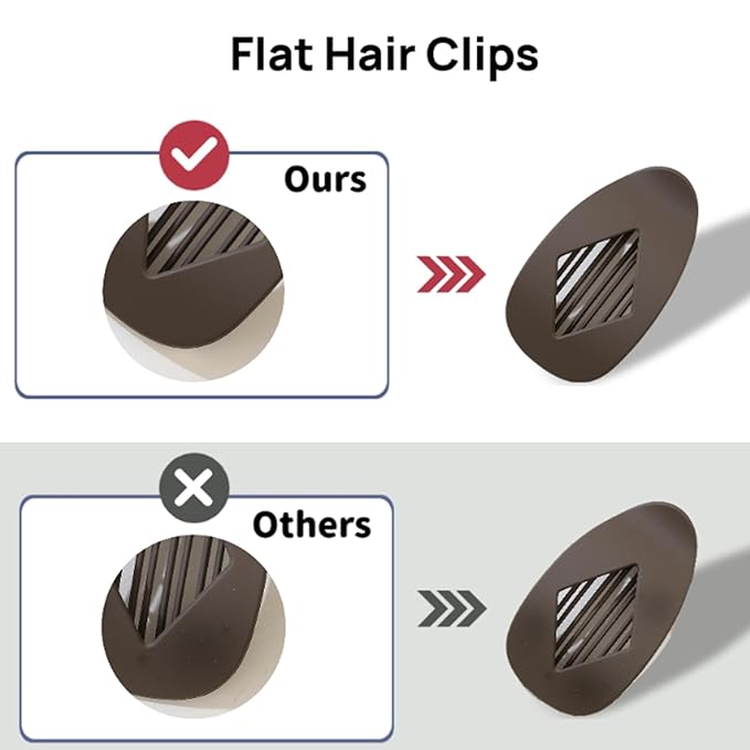 3PCS LargeLay Flat Hair Clip Flat Claw Clips for Women, Large Flat Hair Clips for Women Thick,Strong Hold Anti-Slip Design, Versatile Solid Colors for Thick or Thin Hair