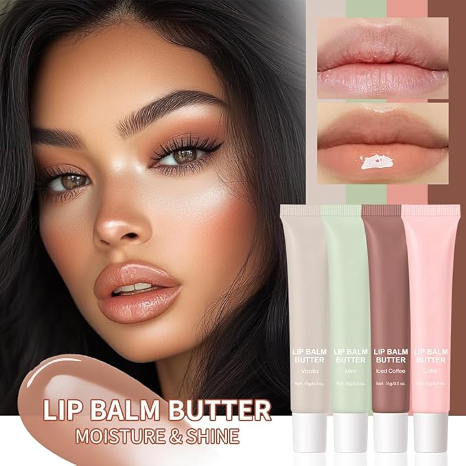Summer Butter Lip Balm, Moisturizing Hydrating Natural Lip Care, Rich in Nutrients for Soft Smooth Lips (Mint)
