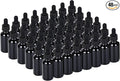 2 oz UV Resistant Dropper Bottle 48 Pack Black Glass Boston Bottles 60ml with Eye Droppers Black Caps for Essential Oils, Perfume, Leak Proof Travel Bottles for Liquids