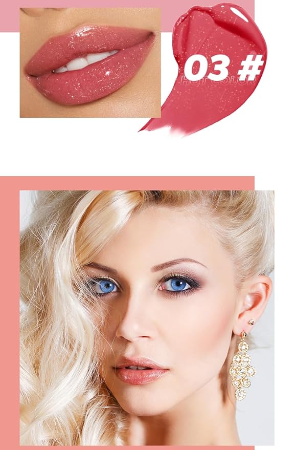 MAEPEOR Hydrating Lip Plumper 12 Colors Moisturizing Shiny Juicy Lip Balm Long Lasting Nourishing Lip Pluming Balm（Color 03)