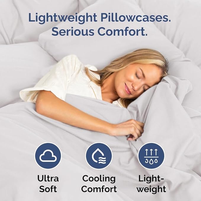 King Pillow Cases - 2 Pack - Super Soft Pillowcase Covers - Envelope Enclosure - Hotel Quality Pillow Protectors - Wrinkle Free, Shrink & Stain Resistant - Machine Washable - 20" x 40" (French Grey)