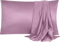 uxcell 2 Pack Silk Satin Pillowcase for Hair and Skin, Cool, Silky, Soft Breathable Pillow Cases Travel Size 14x20 Inch Sateen Pillowcase Mauve with Envelope Closure