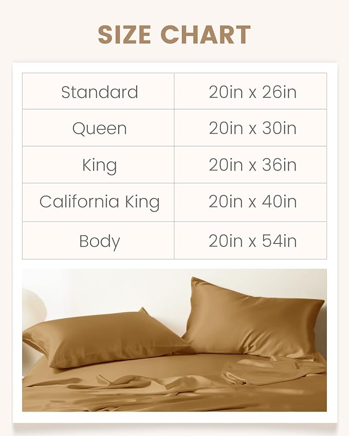 THXSILK Set of 2 100% Mulberry Silk Pillowcase for Hair and Skin Health, Soft Breathable and Smooth Pillowcases with Hidden Zipper, Both Sides Pure Silk, California King 20"x40", Metallic Gold