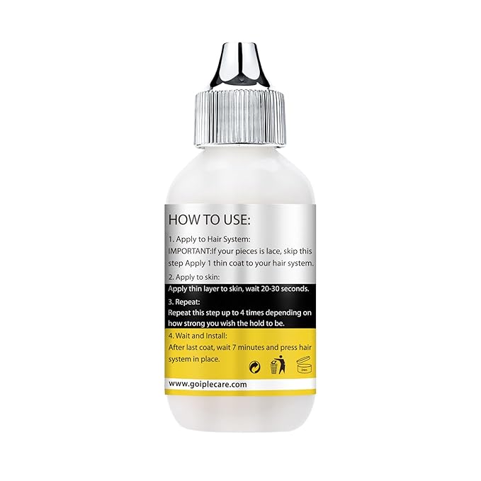 Goiple Wig Glue for Lace Front Wigs, Waterproof Lace Front Wig Glue for Wigs, Strong Hold Transparent Lace Adhesive for Hair Replacement Invisible Hair Bonding Wig Adhesive(1.28 fl oz)