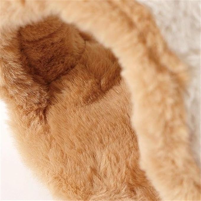 Pocadri Soft Faux Fur Ear Muffs for Women Behind Head Fuzzy Ear Covers Unisex Plush Headband Ear Warmer Cold Weather
