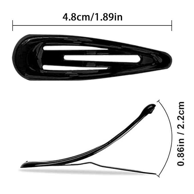 Snap Hair Clips for Women and Girls Water Drop Non Slip Hair Barrettes Heavy Coated Metal White Hair Clips Accessory 20 PCS 1.89"