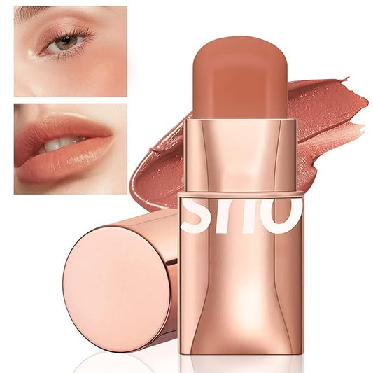 Cream Blush Stick for Cheeks Makeup,Waterproof Blush Face Stick Multi-Use Lip and Cheek Tint,Matte Finish Lightweight Easy to Blend Natural Cream Blusher Makeup for All Skin Tones-Coral Red
