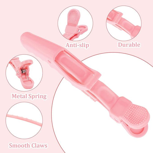 30 Pack Pink Alligator Hair Clips for Styling Sectioning Large Salon Pro Hair Clips for Barber Hair Coloring, Cutting, Sectioning Big Gator Clips Hair Styling Accessories for Women Men