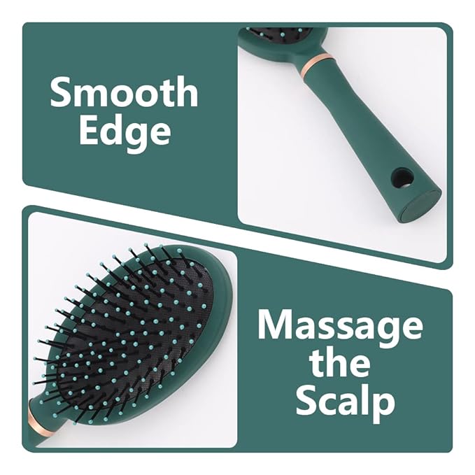 4 Pcs Hair Brush Gifts Set for Women,Detangling Hairbrush for Women and Kids,Flexible Soft Pin Bristles for Long Thick Curly Wavy Dry Damaged Hair