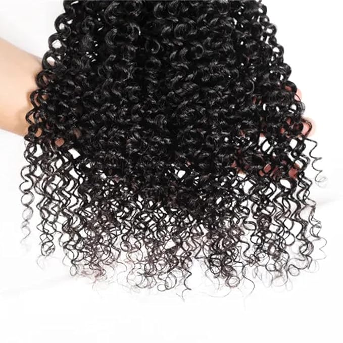 Natural Black Human Hair Bundles Natural Color Kinky Curly Bundles 26 Inch 8A Brazilian Virgin Remy Hair Extensions Double Weft Real Hair Weave