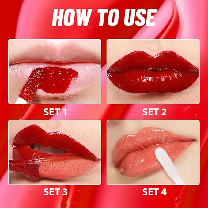 Vivid Apricot Lip Stain Peel Off Lip Gloss oil Dual-Ended Combo, Lips Liner Stain Peel Off Tattoo, Long Lasting & Waterproof, Transfer-Proof Lip Tint Stain with Lip oil for All Skin Type 01#