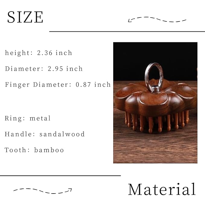 54teeth Bamboo Wood Hair Brush and Scalp Massage Comb - Fine Comb for Hair Growth