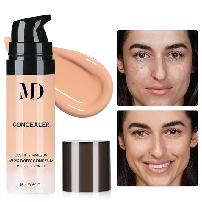 Liquid Primer Set Matte Liquid Full Coverage Oil Control Breathable Invisible Cover Concealer Primer with Face Primer, Makeup Sponge