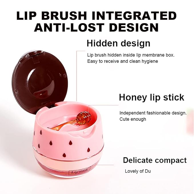 Apple Lime Lip Balm, Honey Strawberry Apple Watermelon Lip Mask, Vitamin E Lip Masks, Moisturizing Lip Sleeping Mask, Lip Balm With Stick, Lip Scrubs Exfoliator (Apple Lime）