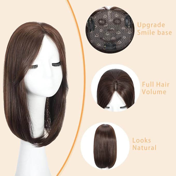 Hair Toppers for Women with Thinning Hair Toppers 360° 3D Topper Hair Pieces for Women Smiling Style Leads Fashion