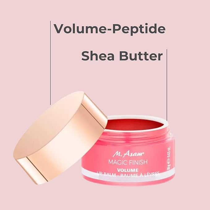 M. Asam MAGIC FINISH Volume & Repair Lip Balm Peachy-Rose (0.11 oz) - Lip balm for delicate shine & more volume with plumping & nourishing vitamin E & shea butter