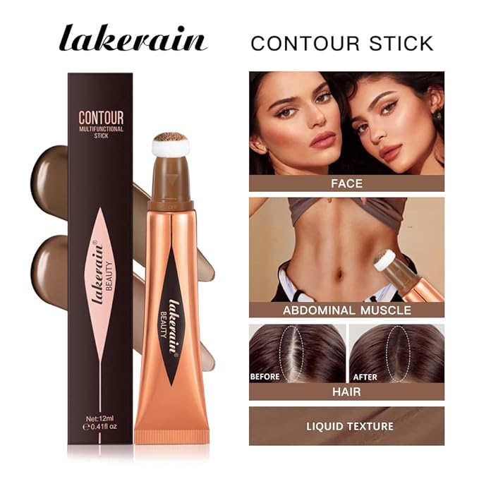 Liquid Contour Beauty Stick, Contour Stick, Bronzer Stick,Multi-Function Beauty Stick, Cream Contour With Cushion Applicator, Liquid Contour Stick, Women's Contour Makeup (05#)