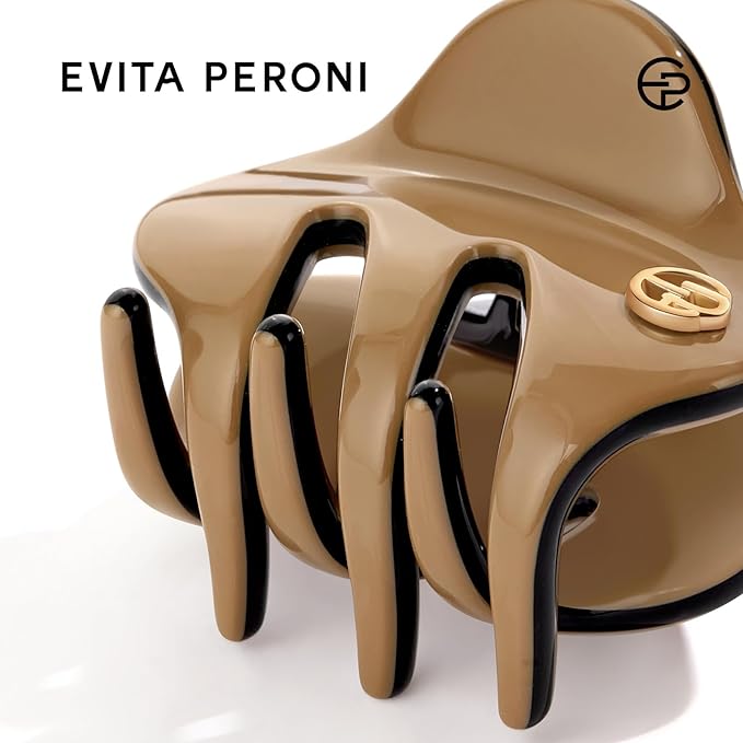 EVITA PERONI Small Hair Clips, Mini Hair Clip for Hair, Little Tiny Claw Clips for Women Girls Half Updo, Caramel Brown