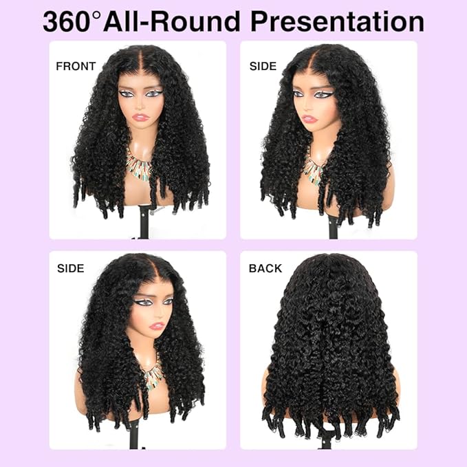 7x6 Burmese Curly Glueless Wigs Human Hair Pre Plucked Pre Cut 250% Density Drawstring Wig Human Hair 7x6 HD Lace Front Wigs Human Hair for Black Women Wear and Go Glueless Wig Natural Color 24inch