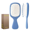 Mini Hair Bursh for Women Men and Kids, Protable Travel Size Hair Brush for Pockets Purses, Mini Detangler Brush for All Hair Types, Small Paddle Brush for Detangling (1 Pack-Blue)