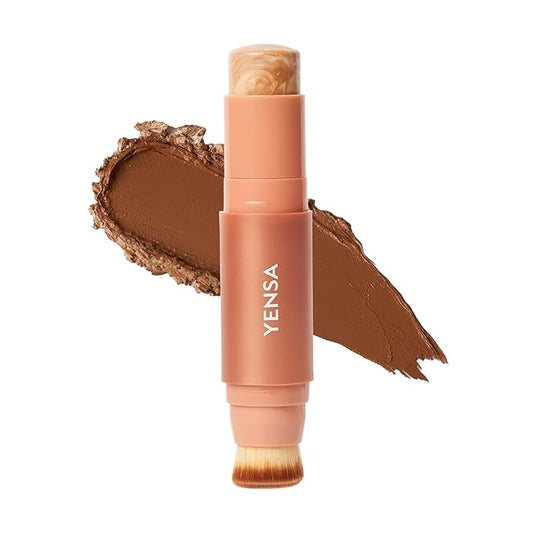 YENSA Super Serum Silk Foundation Stick - Full Coverage Foundation, Contour, Concealer, Bronzer All-In-One 100 mL / 3.5 oz (Deep 1)
