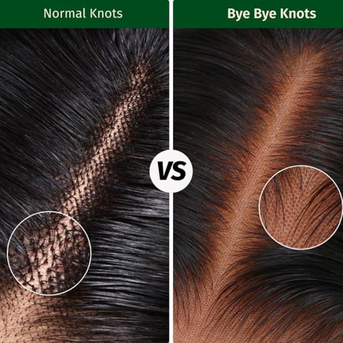 KLAIYI Bye Bye Knots Wear and Go Glueless Wig Highlight Blonde Body Wave 7x5 Pre Cut Lace Front Wig Human Hair Pre Plucked Bleached Ombre Hair with Dark Roots Chocolate Brown 30S Ready to Wear 24Inch