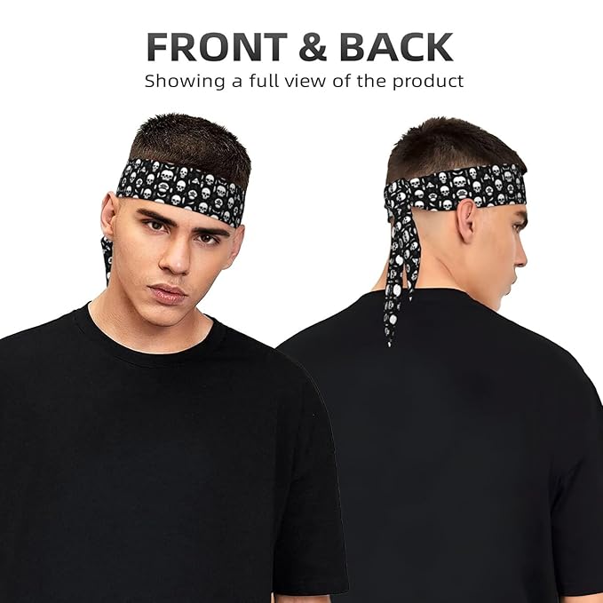 Boys Girls Goth Raven Crow Skull Moon Star Gothic Witch Magic Spirit Board Sports Sweat Bands Boho Style Beauty Skinny Hair Band Headdress for Sports Fitness Shower