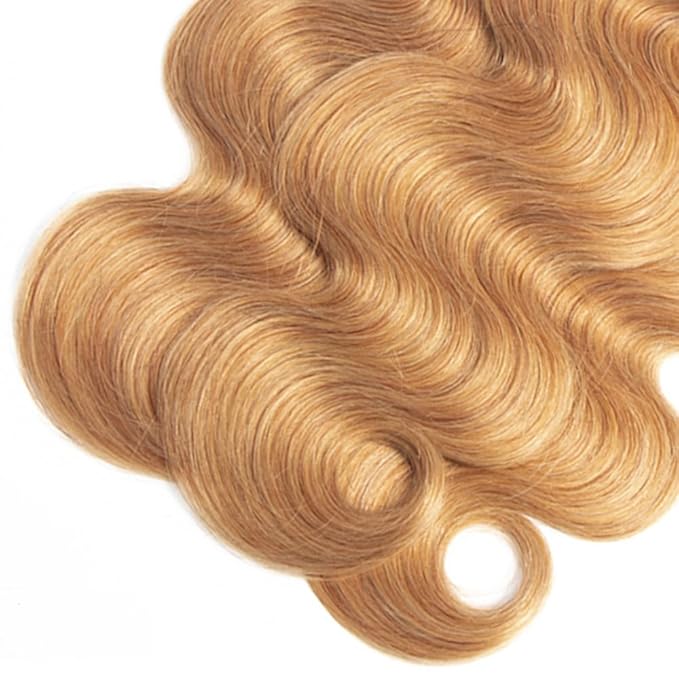 28 30 32 Inch Ombre Human Hair Bundles Blonde Body Wave Bundles Niegmeag Virgin Soft and Silky Remy Hair Extensions Double Weft 2 Tone Black and Honey Blonde Bundle