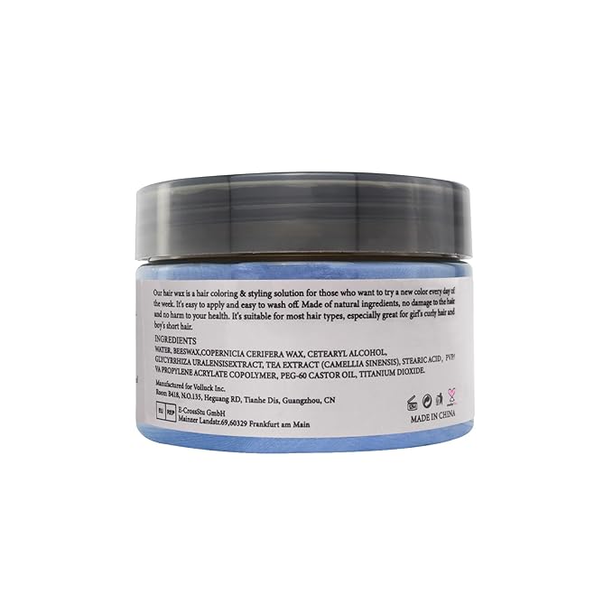 SOVONCARE Blue Temporary Hair Color Wax Washable Hair Dye for Men & Women, All-Day Hold Disposable Hair Styling Clays for Party, Cosplay & Daily 4.23 oz