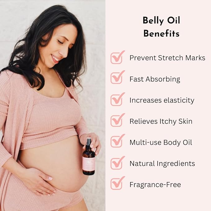 Belly Bundle by Irene Organics - Organic Belly Butter and Oil for Pregnancy Stretch Mark Prevention and Treatment - Award Winning Skincare For Pregnancy and Postpartum - Mother's Day Gift Set (Large)