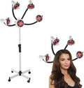 5 Head Infrared Heat Lamp, Adjusting Height Styling Perming Dryer, Salon Heat Lamp Headed Lamp with Rolling Wheels, Multifunction Infrared Lamp Hair Dryer Hair Color Processor Machine (White)