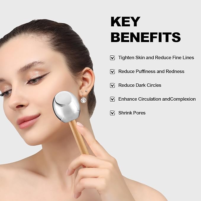 Ice Globes-Facial Skin Care Tools for Women,Ice Globes for Face-Unbreakable Steel Cooling Roller,Cryo Sticks for Face -Tighten Skin and Reduce Puffiness