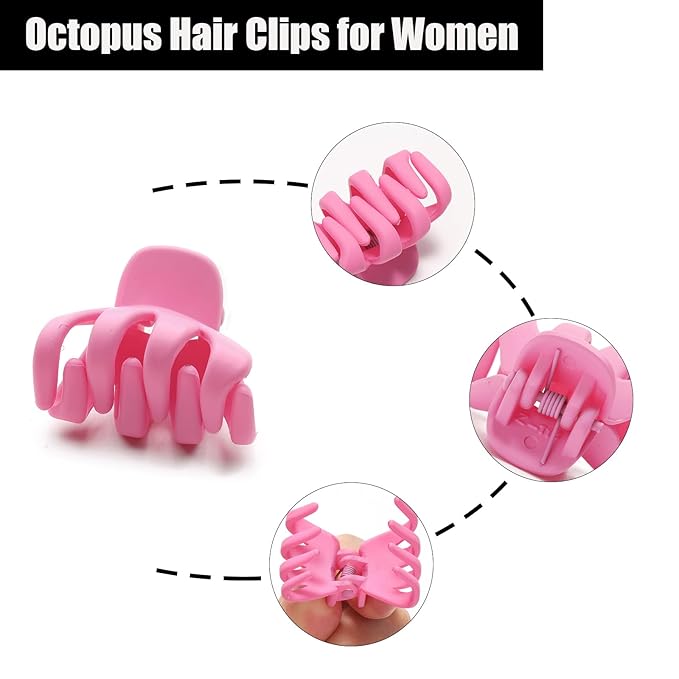 Cobahom 12 Pack Small Hair Claw Clips 1.2 Inch Matte Hair Clips for Thin Hair No-Slip Mini Hair Clips Hair Styling Accessories for Women and Girls, Pink, Black, Green, Apricot