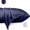 100% Mulberry Silk Pillowcase 2 Pack,Queen Size Silk Pillow Cases for Hair and Skin,Silky Smooth Bed Pillow Cover with Hidden Zipper,Natural Silk Pillow Case Set of 2 (Navy Blue, Queen 20X30)