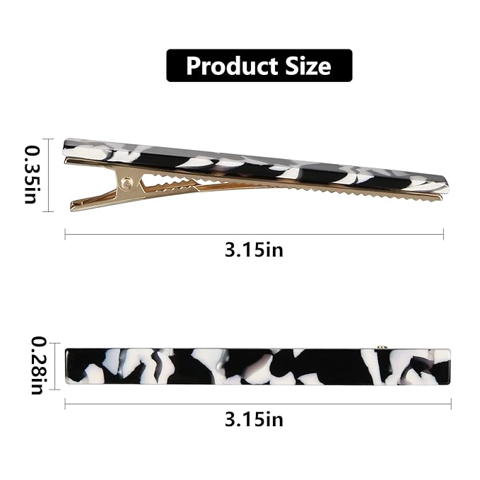 Cobahom Tortoise Shell Leopard Duckbill Barrettes and Acrylic Hair Clips for Women - 12 Pcs for Styling Thin and Thick Hair