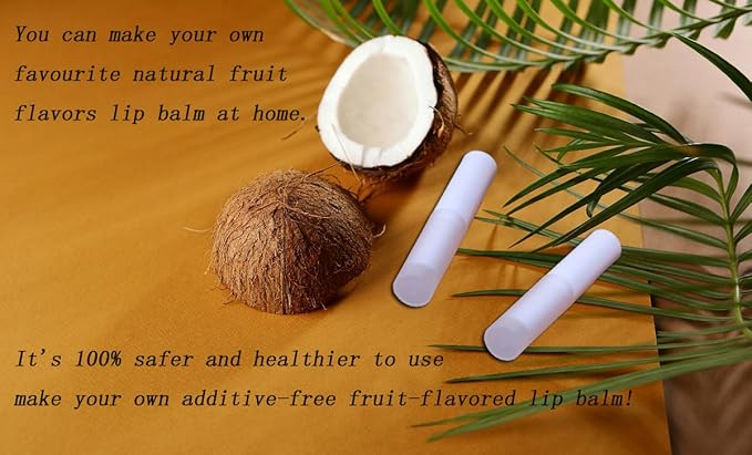 0.14oz Empty Flavored Lip Balm Container Tubes Plastic Homemade Moisturizing Lip Stick with Caps Bulk Fit for Women Adult DIY Making Supplies, 25 Count (White)