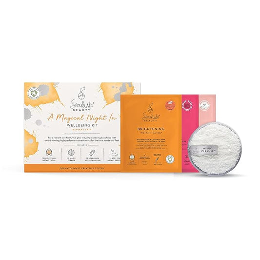RADIANT Gifting Bundle | BRIGHTENING SHEET MASK | Rosy Toes - Foot Mask Instant Pedciure | Rosy Hands - Hand Mask Instant Manicure| Magic Cleanse™ Eco-friendly Cleansing Tool