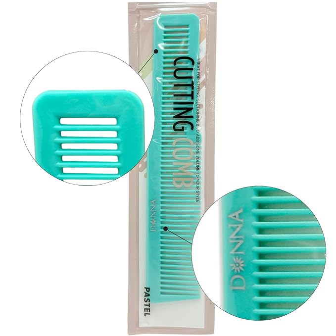DONNA Cutting Comb – Precise Haircut & Sectioning Tool – Dual-Sided Fine & Wide Teeth Tail Comb for Layering, Thinning & Styling Wet or Dry Hair, GREEN COLOR 1PC