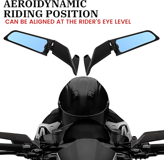 XINGWU Motorcycle Rearview Mirror Adjustable Rotating Stealth Wind Wing Side Mirror CNC Upgrade for 1290 Super Duke R Evo ABS Z650 Z900 Z1000 V4 S1000 Street Bike