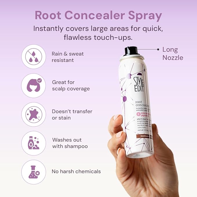 STYLE EDIT DARK BLONDE Root Concealer Touch Up Spray, Instantly Covers Greys And Dark Roots - Professional Salon Quality Blonde Perfection Grays Cover Up Hair Products for Women 4 Ounce (Pack of 3.)